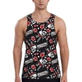 thumbnail image 1 of Fotbe Vintage Skull Casino Pattern Men's Quick Dry Workout Tank Top Gym Muscle Tee Fitness Bodybuilding Sleeveless T Shirt Breathable Workout Shirt-3X-Large, 1 of 9