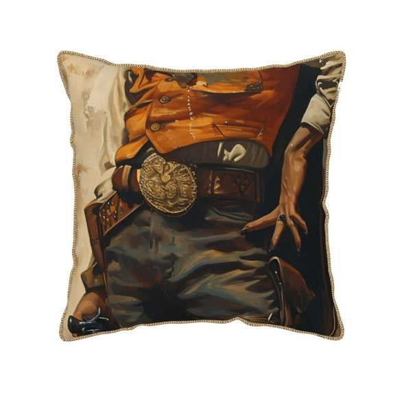 Fotbe Vintage Style Elk Pattern Velvet Decorative Throw Pillow Covers with Elegant Piping, Soft Plush Cushion Cover for Sofa, Bed, Car, Office-18"x18"