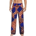 thumbnail image 1 of Fotbe Vintage USA Flag Men's Pajama Pants,Sleepwear Pants,Pj Bottoms Drawstring And Pockets-Large, 1 of 7