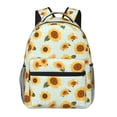 thumbnail image 1 of Fotbe Vintage White Polka Dot Sunflower Pattern Casual Backpack for School, Travel, and Outdoor Activities - Durable, Lightweight, and Comfortable, 1 of 5