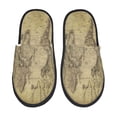thumbnail image 1 of Fotbe Vintage World Map Pattern Women's Fuzzy Slippers Plush Slippers Fluffy Winter House Shoes Indoor and Outdoor-Medium, 1 of 8