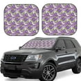 thumbnail image 1 of Fotbe Violets Flowers 2-Piece Car Windshield Sun Shade | Sun Blocker for Car Windshield | Foldable Automotive Interior Accessories for Sun Protection-Large, 1 of 7