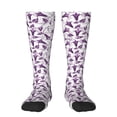 thumbnail image 1 of Fotbe Violets Flowers print Women's Men's Novelty Crew Socks Cotton Socks Knee High Socks for Walking,Running,Nurses,Pregnancy, 1 of 9