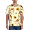 thumbnail image 1 of Fotbe Watercolor Bee Honey Honeycomb Bee Baseball Jersey Shirt for Men and Women, Casual Short Sleeves Button Down T-Shirt-Medium, 1 of 9