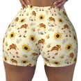 thumbnail image 1 of Fotbe Watercolor Bee Honey Honeycomb Bee Seamless Shorts, Womens Workout Shorts High Waist Stretch Booty Short for Gym/Yoga/Running/Biking-X-Large, 1 of 9
