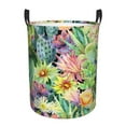 thumbnail image 1 of Fotbe Watercolor Blooming Cactus Laundry Basket with Handles, Waterproof Large Laundry Hamper, Wash Bag for Corner Dorm, Rolling Laundry Basket with Handles-Medium, 1 of 8