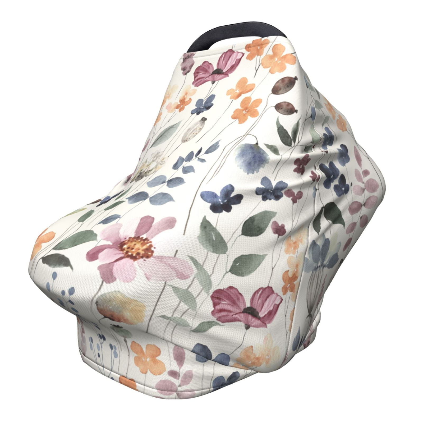 Fotbe Watercolor Floral Pattern Car Seat Covers for Babies, Nursing Breastfeeding Cover Carseat Canopy, Soft Stretchy Carrier Cover