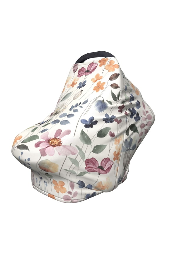 Fotbe Watercolor Floral Pattern Car Seat Covers for Babies, Nursing Breastfeeding Cover Carseat Canopy, Soft Stretchy Carrier Cover