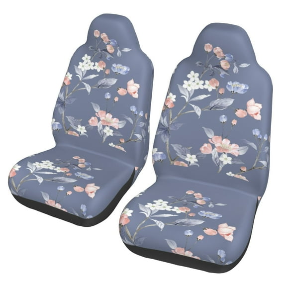 Fotbe Watercolor Flowers Butterfly Pattern Automotive Seat Covers for Cars Trucks and SUVs – Car Seat Covers for Front Seats,Protective Seat Covers,Vehicle Seat Covers, Set of 2