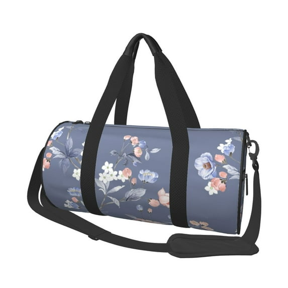Fotbe Watercolor Flowers Butterfly Pattern Foldable Sports Gym Bag with Wet Dry Pocket, Ultralight Travel Bag, Large Capacity Duffel Bag, Splash Proof Carry on Bag, Overnight Bag, Weekender Bag