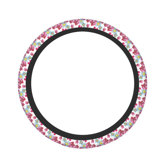 Fotbe Watercolor Flowers Steering Wheel Cover Universal 15 in Car Accessories for Men Women,Steering Wheel Protector Comfortable Protective Case for SUV Sedan Decor