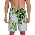 thumbnail image 1 of Fotbe Watercolor Green Leaves Pajama Shorts for Men, Men's Pajama Bottoms, Sleepwear,Short Pajama Pants-Medium, 1 of 9