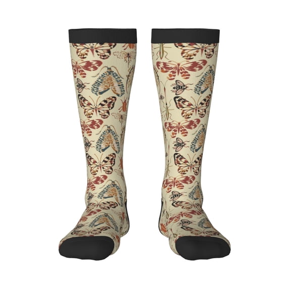 Fotbe Watercolor Insects print Women's Men's Novelty Crew Socks Cotton Socks Knee High Socks for Walking,Running,Nurses,Pregnancy
