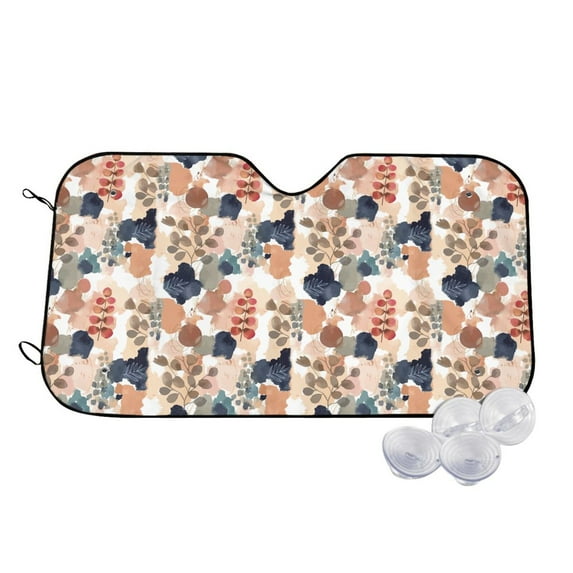 Fotbe Watercolor Plants Car Windshield Sunshade | Sun Visor Protector Front Window Shade, Keeps Out UV Rays, Keeps Your Vehicle Cool-