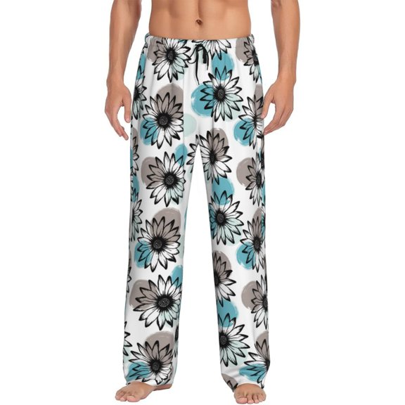 Fotbe Watercolor Sunflower Men's Pajama Pants,Sleepwear Pants,Pj Bottoms Drawstring And Pockets-Small