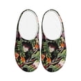 thumbnail image 1 of Fotbe Watercolor Tropical Flowers Pattern Women's Fuzzy Curly Fur Memory Foam Loafer Slippers Indoor Outdoor Slippers Winter Home Shoes-46/47, 1 of 7