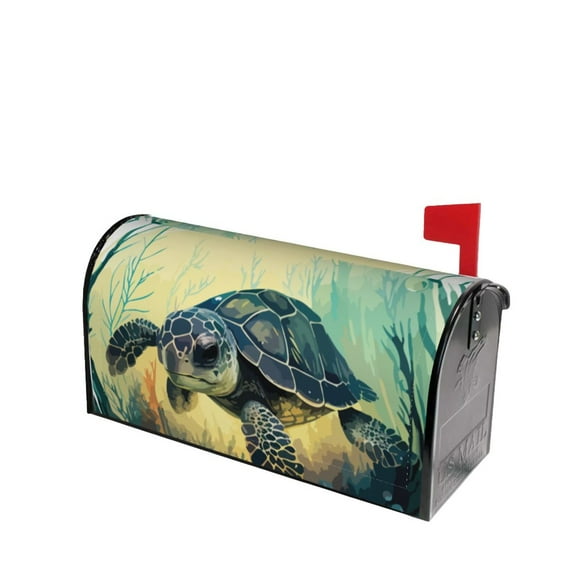 Fotbe Watercolor Turtle3 Mailbox Covers Post Letter Box Cover Garden Decor Standard Size-25.5x21 in