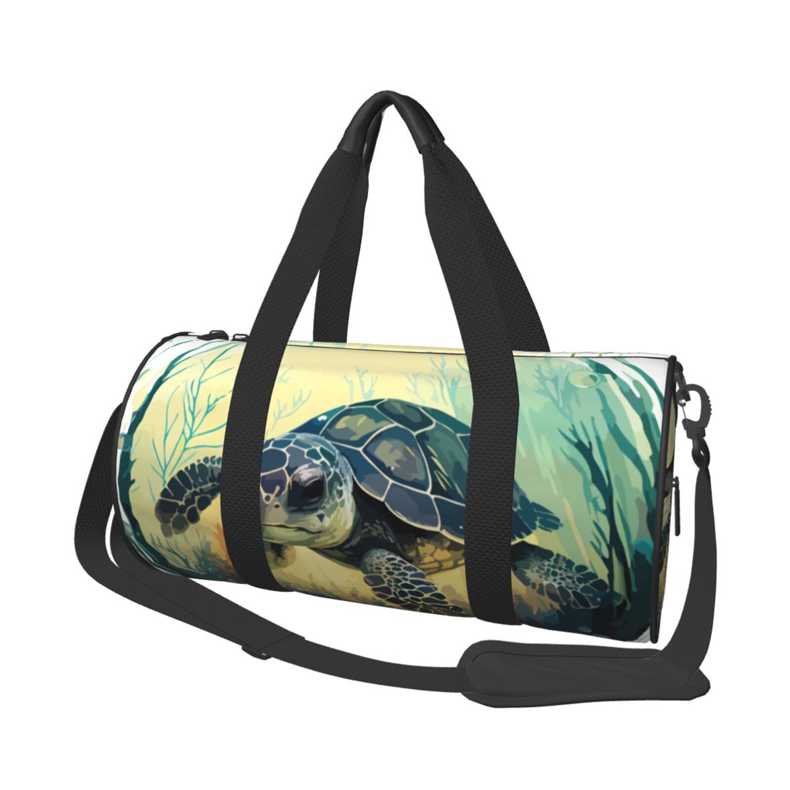 Fotbe Watercolor Turtle3 Pattern Foldable Sports Gym Bag with Wet Dry
