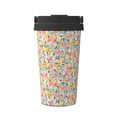thumbnail image 1 of Fotbe Watercolor Wildflowers Printed Insulated Travel Coffee Mug Spill Proof Leak Proof Stainless Steel Coffee Tumbler Reusable Coffee Cups with Lids Thermos, 1 of 8