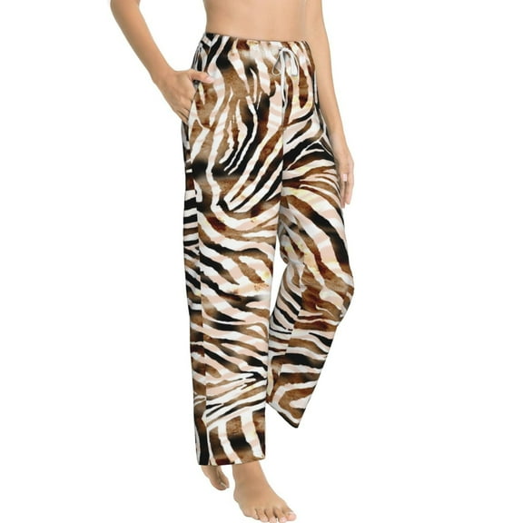 Fotbe Watercolor Zebra Women's Pajama Pants,Sleepwear Pants,Pj Bottoms Drawstring And Pockets-Small