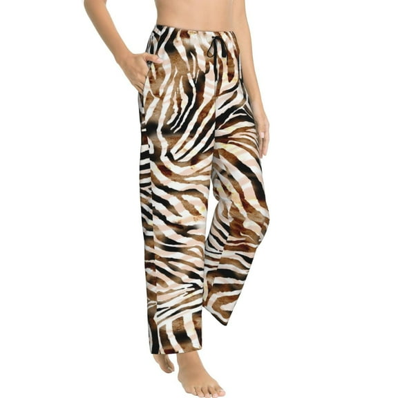 Fotbe Watercolor Zebra Women's Pajama Pants,Sleepwear Pants,Pj Bottoms Drawstring And Pockets-X-Large