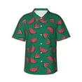 thumbnail image 1 of Fotbe Watermelon Hawaiian Shirt for Men Unisex Summer Beach Casual Short Sleeve Cotton Linen Button Down Shirts-Small, 1 of 9