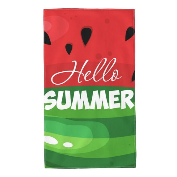 Fotbe Watermelon Hello Summer Pattern Premium Towels , (27.5x16in) Lightweight and Highly Absorbent Quick Drying Microfiber Towel, Perfect for Daily Use