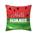 thumbnail image 1 of Fotbe Watermelon Hello Summer Pattern Velvet Decorative Throw Pillow Covers with Elegant Piping, Soft Plush Cushion Cover for Sofa, Bed, Car, Office-20"x20", 1 of 8