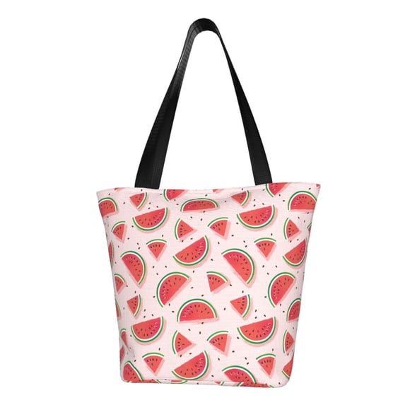 Fotbe Watermelon Pattern Beach Tote,Shoulder Handbag,Spacious Tote Bag,Lightweight Travel Bag,Versatile Shopping Bag
