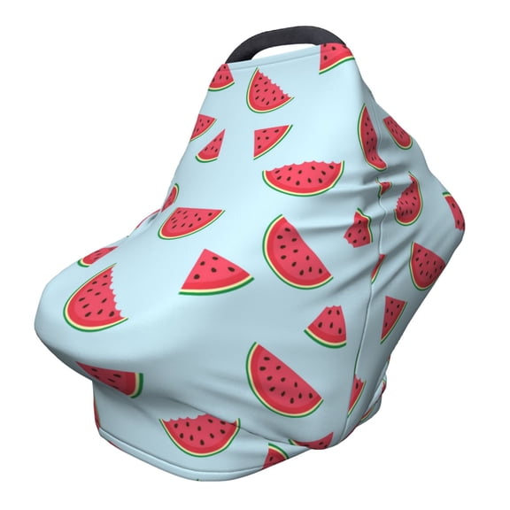 Fotbe Watermelon Pattern Car Seat Covers for Babies, Nursing Breastfeeding Cover Infant Carseat Canopy, Soft Stretchy Carrier Cover