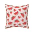 thumbnail image 1 of Fotbe Watermelon Pattern Velvet Decorative Throw Pillow Covers with Elegant Piping, Soft Plush Cushion Cover for Sofa, Bed, Car, Office-18"x18", 1 of 8