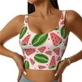 thumbnail image 1 of Fotbe Watermelon Pattern Womens' Sports Bra Longline Wirefree Padded with Medium Support Sports Moisture-Wicking Workou Vest,Tank Top-Medium, 1 of 9