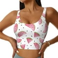 thumbnail image 1 of Fotbe Watermelon Pattern Womens' Sports Bra Longline Wirefree Padded with Medium Support Sports Moisture-Wicking Workou Vest,Tank Top-XX-Large, 1 of 9