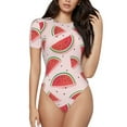 thumbnail image 1 of Fotbe Watermelon Women's Crew Neck Short Sleeves Bodysuit Tops Round Neck Slim Sleeveless Soft Comfortable Basic-Medium, 1 of 9