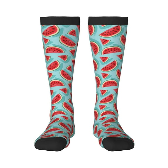 Fotbe Watermelon print Women's Men's Novelty Crew Socks Cotton Socks Knee High Socks for Walking,Running,Nurses,Pregnancy