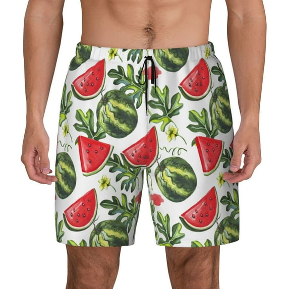 Fotbe Watermelons Men’s Swim Trunks Quick Dry Swim Shorts Board Shorts with Mesh Lining-3X-Large