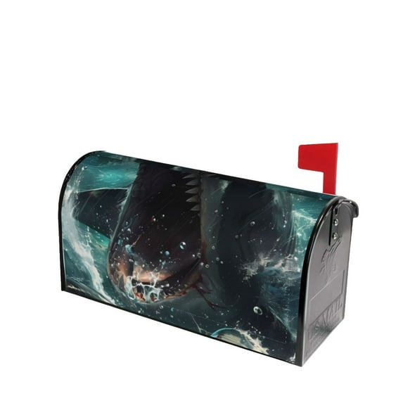 Fotbe Wave Ocean Animal Shark Mailbox Covers Post Letter Box Cover Garden Decor Standard Size-25.5x21 in