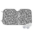 thumbnail image 1 of Fotbe Weave Geometric Car Windshield Sunshade | Sun Visor Protector Front Window Shade, Keeps Out UV Rays, Keeps Your Vehicle Cool-Medium, 1 of 7