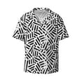 thumbnail image 1 of Fotbe Weave Geometric print Short Sleeve Button Down Shirts for Men Casual Summer Beach Wrinkle Free Shirt-Small, 1 of 7