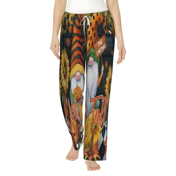 Fotbe Welcom Fall Women's Pajama Pants,Sleepwear Pants,Pj Bottoms Drawstring And Pockets-Small