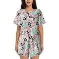 thumbnail image 1 of Fotbe West Cowgirl Disco Print Pajama Set for Women 2 Piece Loungewear Short Sleeve Tops and Shorts Set Soft Sleepwear-4X-Large, 1 of 7
