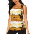Fotbe Western Cowboy Ranch Womens Loose Fit Casual Flowy SlimFit Tank