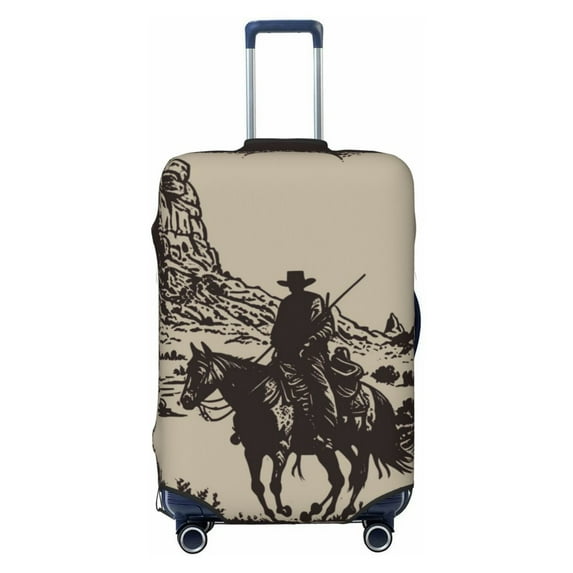 Fotbe Western Desert Cowboy Luggage Cover Protector,Suitcase Protector,Scratch and Dirt Resistant,Fits 18-32 Inch Luggage-X-Large