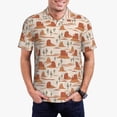 thumbnail image 1 of Fotbe Western Desert Nature Landscape Pattern Men’s Golf Polo Shirt – Breathable Performance Golf Shirt with Button-Down Collar-Large, 1 of 6