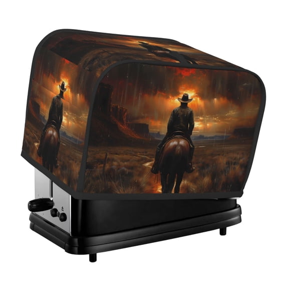 Fotbe Western Rainy Desert Cowboy for Two Slice Toaster Cover, Fingerprint Protector, Super Soft Appliance Cover And Dust Cover,Bread Dust Cover & Fingerprint Protection