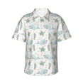 thumbnail image 1 of Fotbe Whale And Turtle Hawaiian Shirt for Men Unisex Summer Beach Casual Short Sleeve Cotton Linen Button Down Shirts-X-Large, 1 of 5