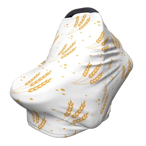 Fotbe Wheat Pattern Car Seat Covers for Babies, Nursing Breastfeeding Cover Infant Carseat Canopy, Soft Stretchy Carrier Cover