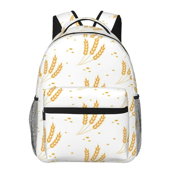Fotbe Wheat Pattern Casual Backpack for School, Travel, and Outdoor Activities - Durable, Lightweight, and Comfortable