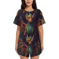 thumbnail image 1 of Fotbe Whimsical Dragon Color Cool Print Pajama Set for Women 2 Piece Loungewear Short Sleeve Tops and Shorts Set Soft Sleepwear-XX-Large, 1 of 7
