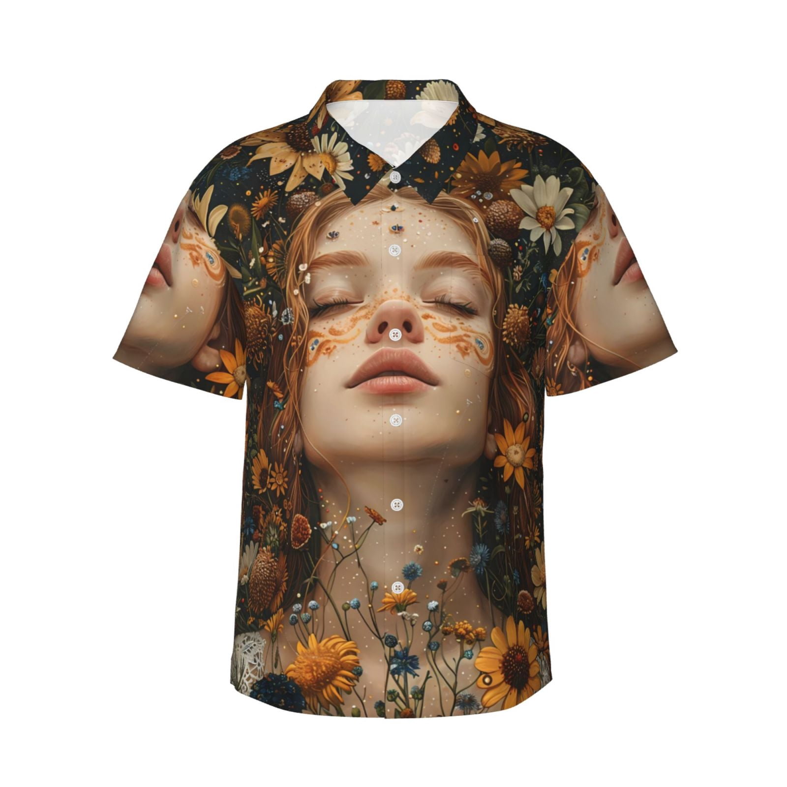 Whimsy Shirt Fotbe Whimsical Flower Crown Maiden Hawaiian Shirt for Men Unisex ...